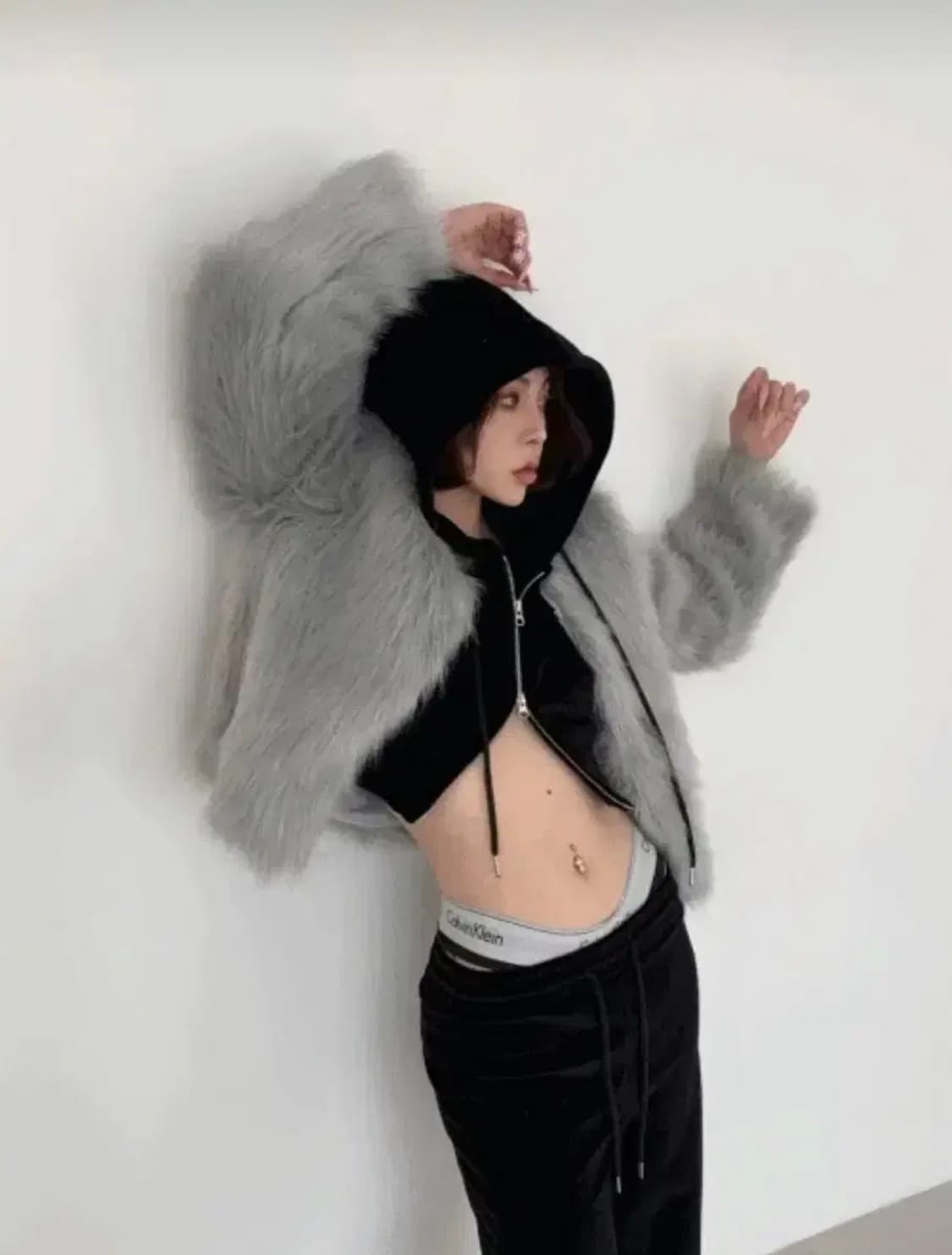 오도어 퍼 자켓 윈터그레이 애즈온보헤미안서울오호스쓰리타임즈갸루 상품이미지4