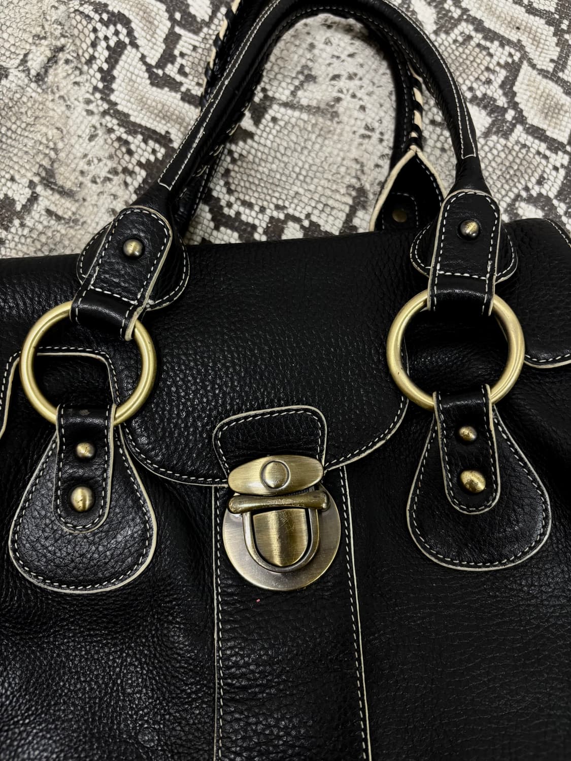 “Vintage” Y2K Mood Black Leather Bag 상품이미지8