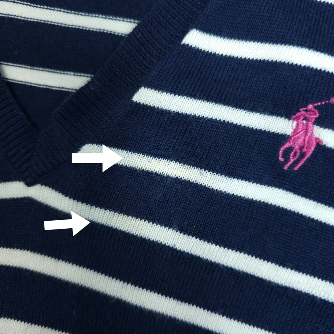 [택포]폴로 피마코튼 브이넥 니트 L 상품이미지4