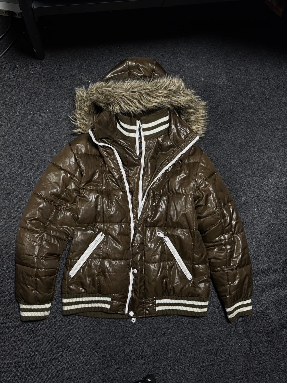 Y2K Punk fur hood jacket 상품이미지1