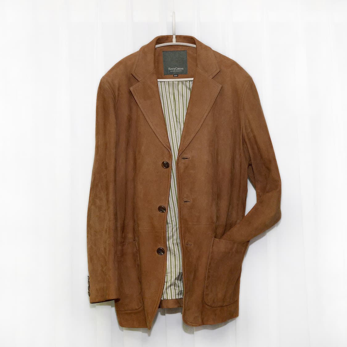 헨리코튼 고트스킨 누벅 스웨이드 레더 블레이저 자켓 (100) 상품이미지1