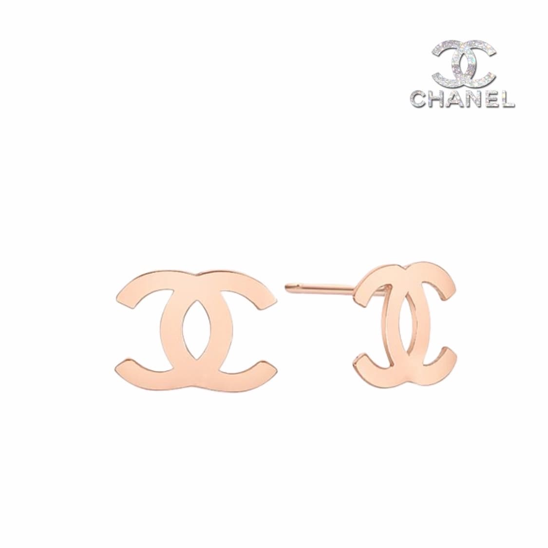 샤넬 심플 로즈골드 이어링 상품이미지1