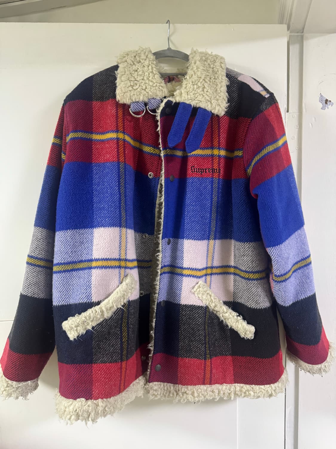 슈프림 플레이드 셔링 봄버 자캣 FW17  상품이미지1