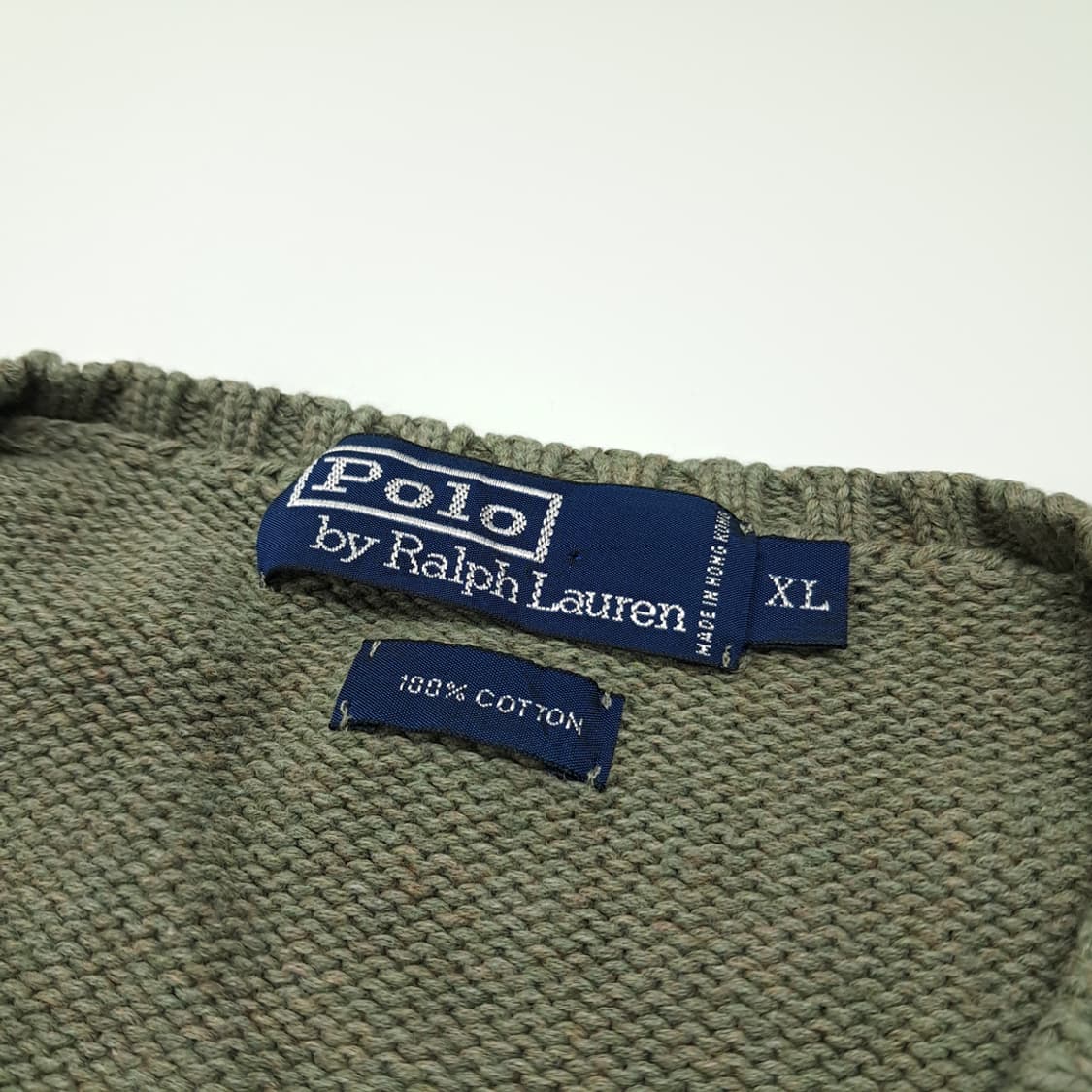 CL025 XL 폴로 랄프로렌 90s 올리브 그린 니트 베스트 상품이미지2