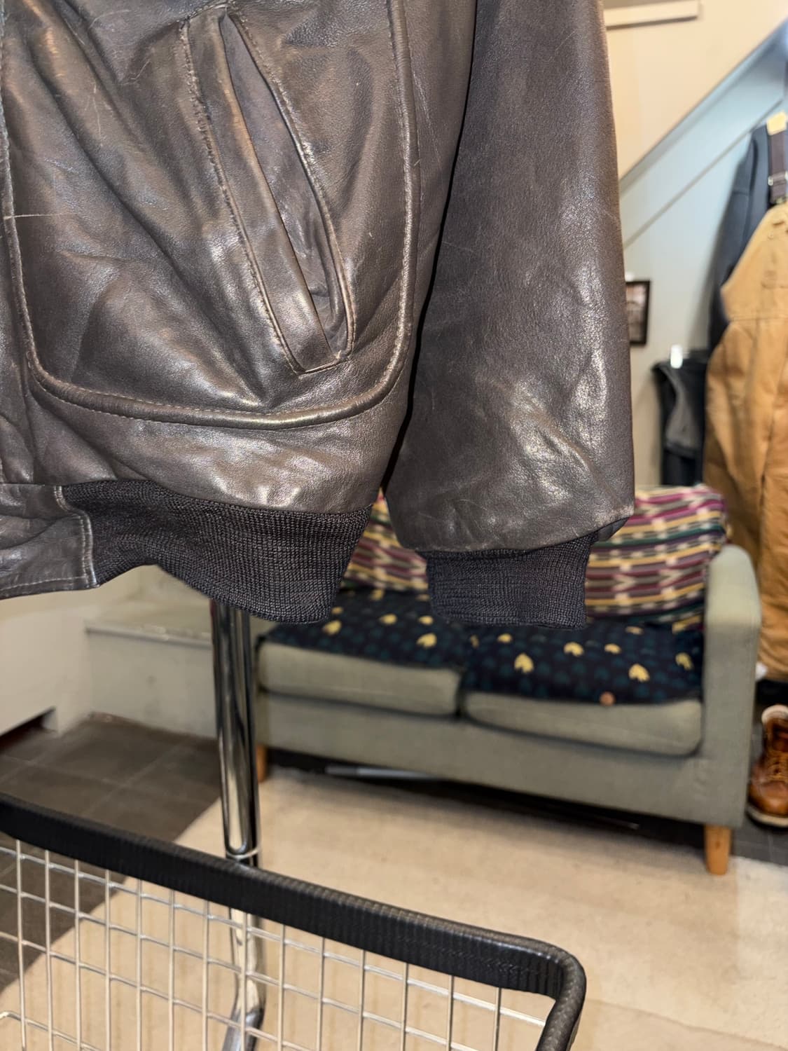 80’s American genuine leather A-2 bomber 상품이미지8