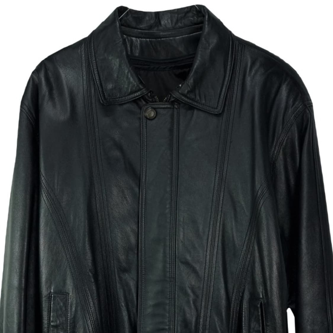 [빈티지] 리얼 쉽스킨 양가죽 레더 봄버 자켓 블랙 M19167 상품이미지4