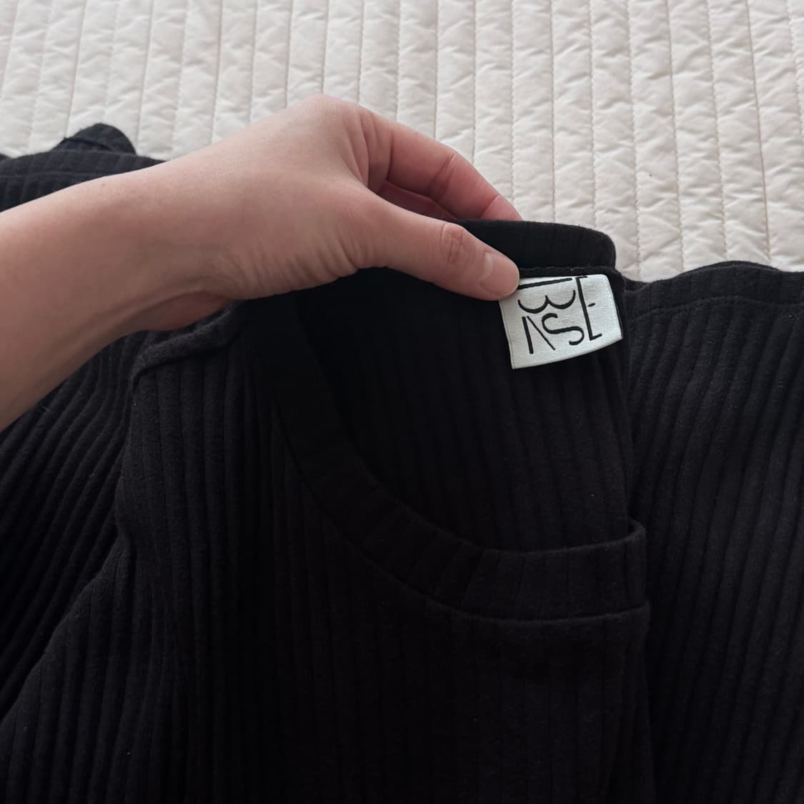 BASERANGE 베이스레인지 유기농 코튼 플리스 원피스 블랙 xs 상품이미지2