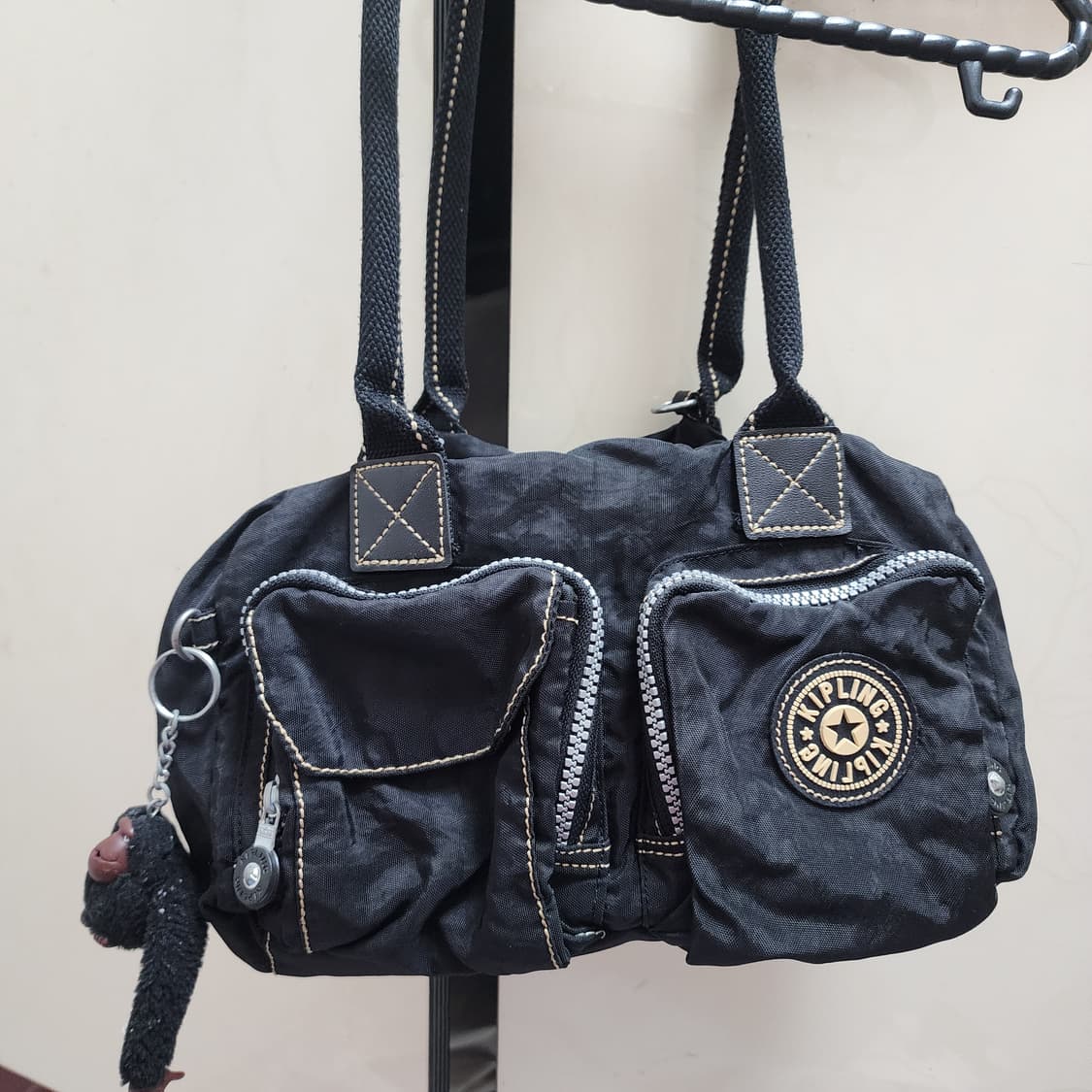 키플링 y2k 투웨이 포켓 숄더백 스티치 토트백 블랙 상품이미지1