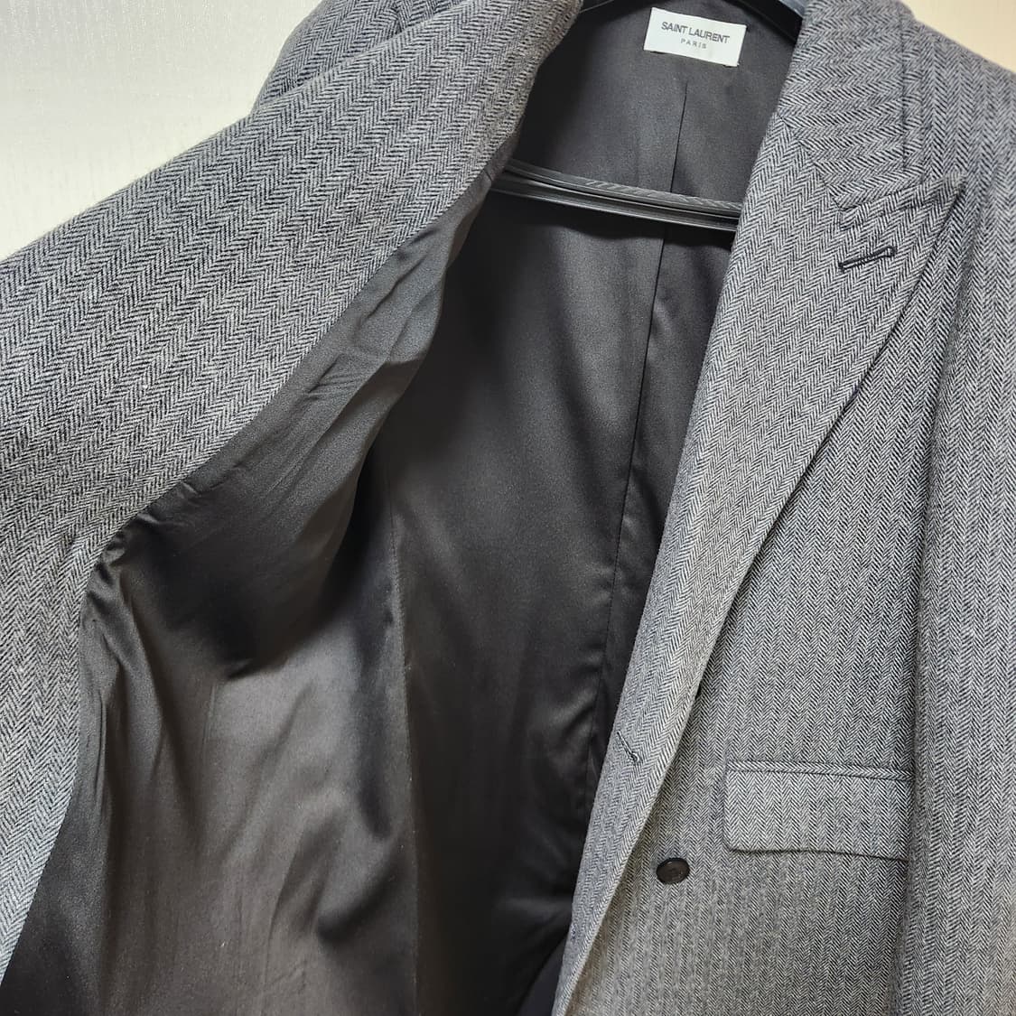 생로랑 헤링본 더블 코트 L made in Italy 상품이미지9