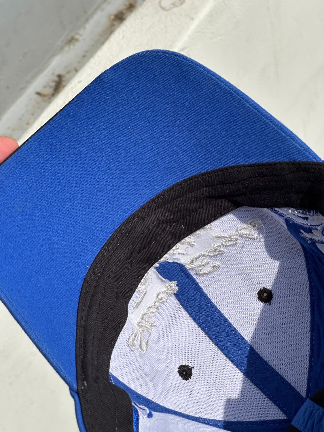 [M-L] Port Authority 블루 블랙 그래픽 빈티지 볼캡 모자 상품이미지5