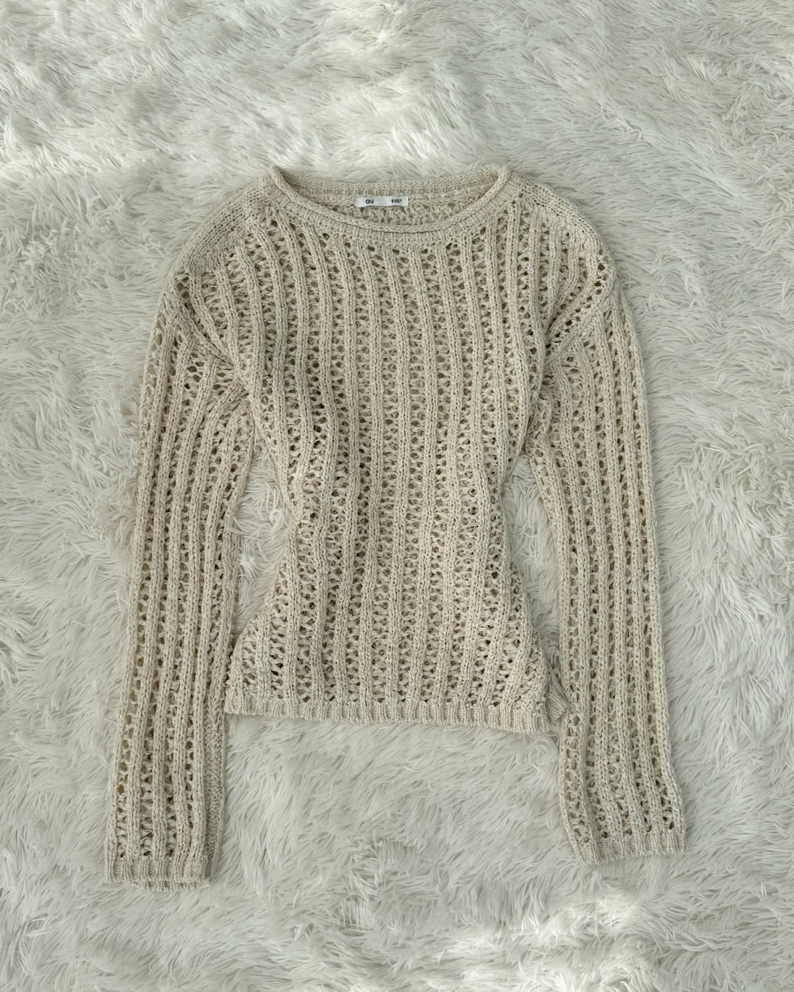 GU 크림 메쉬 니트 상품이미지1