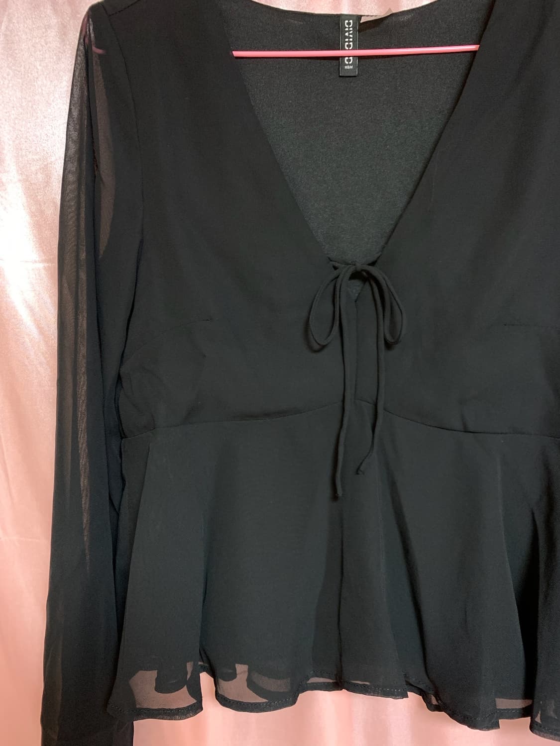 H&m 블랙 시스루 블라우스 갸루 펑크 공겜여주 상품이미지2