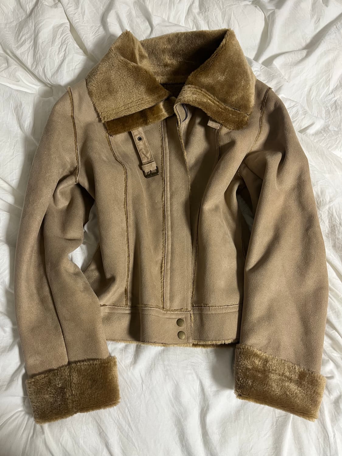 브라운 무스탕 하이넥 오네갸루 헤이세이갸루 히메갸루 상품이미지1