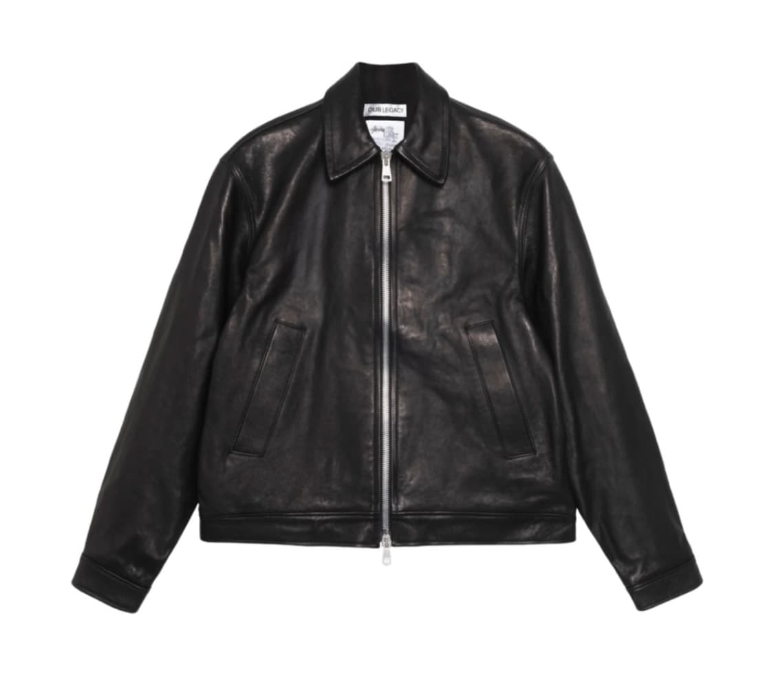 스투시 x 아워레가시 워크샵 블루종 자켓 레더 블랙 상품이미지1