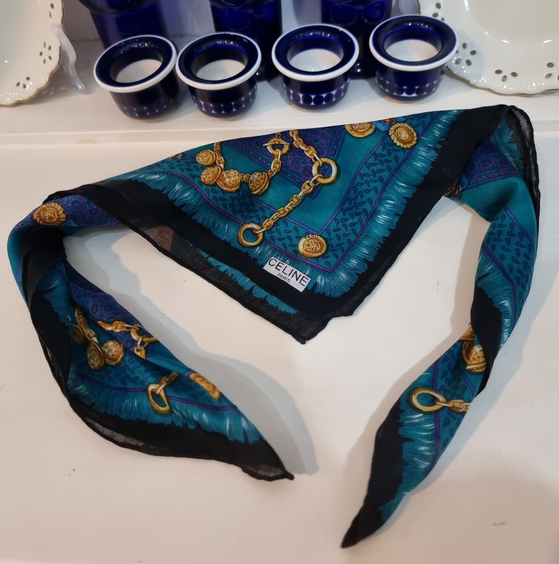 🖤💙 셀린느(CELINE) 빈티지 무드 빅 반다나 손수건/스카프 💙 상품이미지1