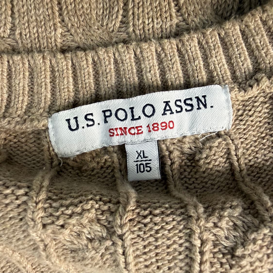 XL 유에스폴로 케이블 니트 베스트 0223T 상품이미지3