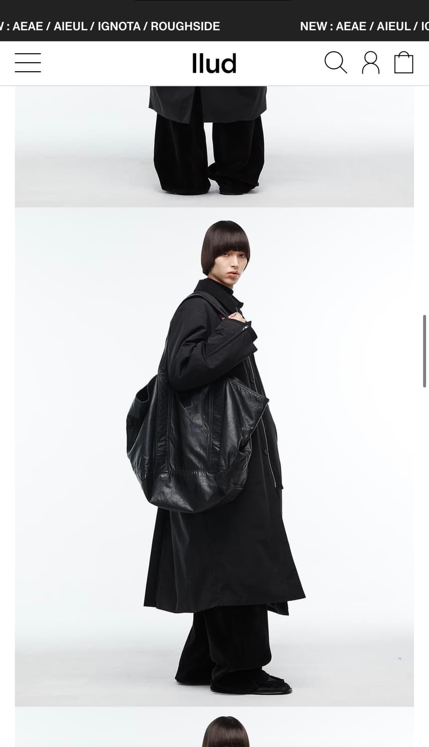 알렌느 24fw 패디드 롱 맥 코트 블랙 상품이미지4