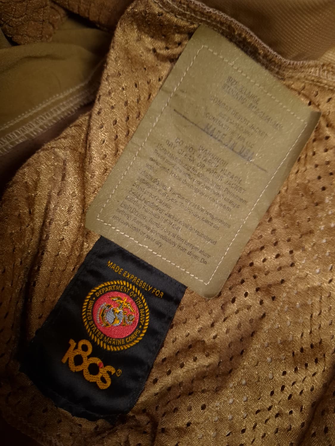 오리지날 미해병대 180s 사막 전투 고어 자켓 상품이미지6