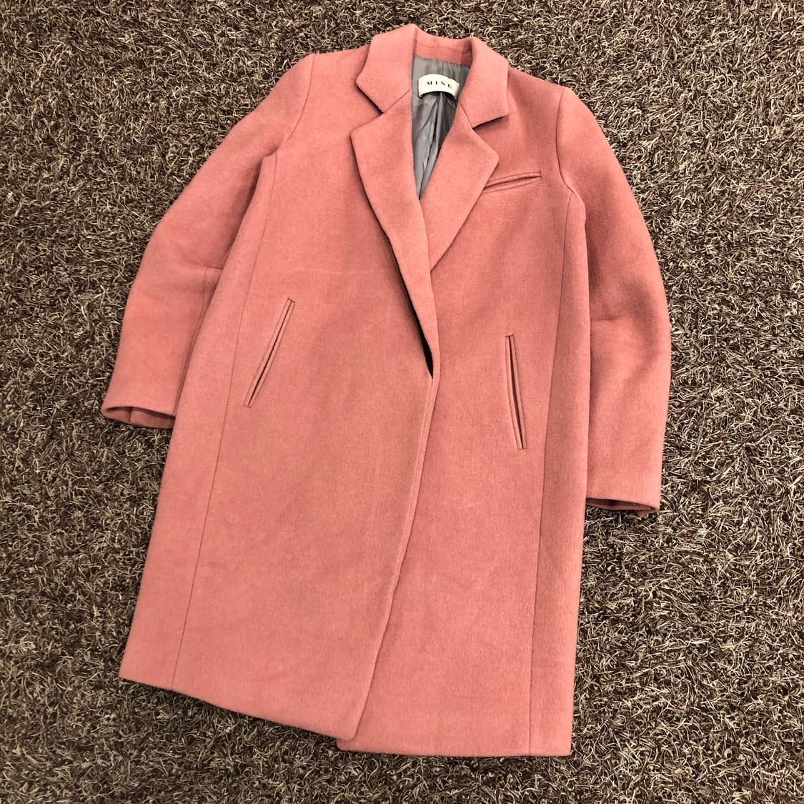 MINE 마인 한섬 울 캐시미어 핑크 코트 상품이미지1