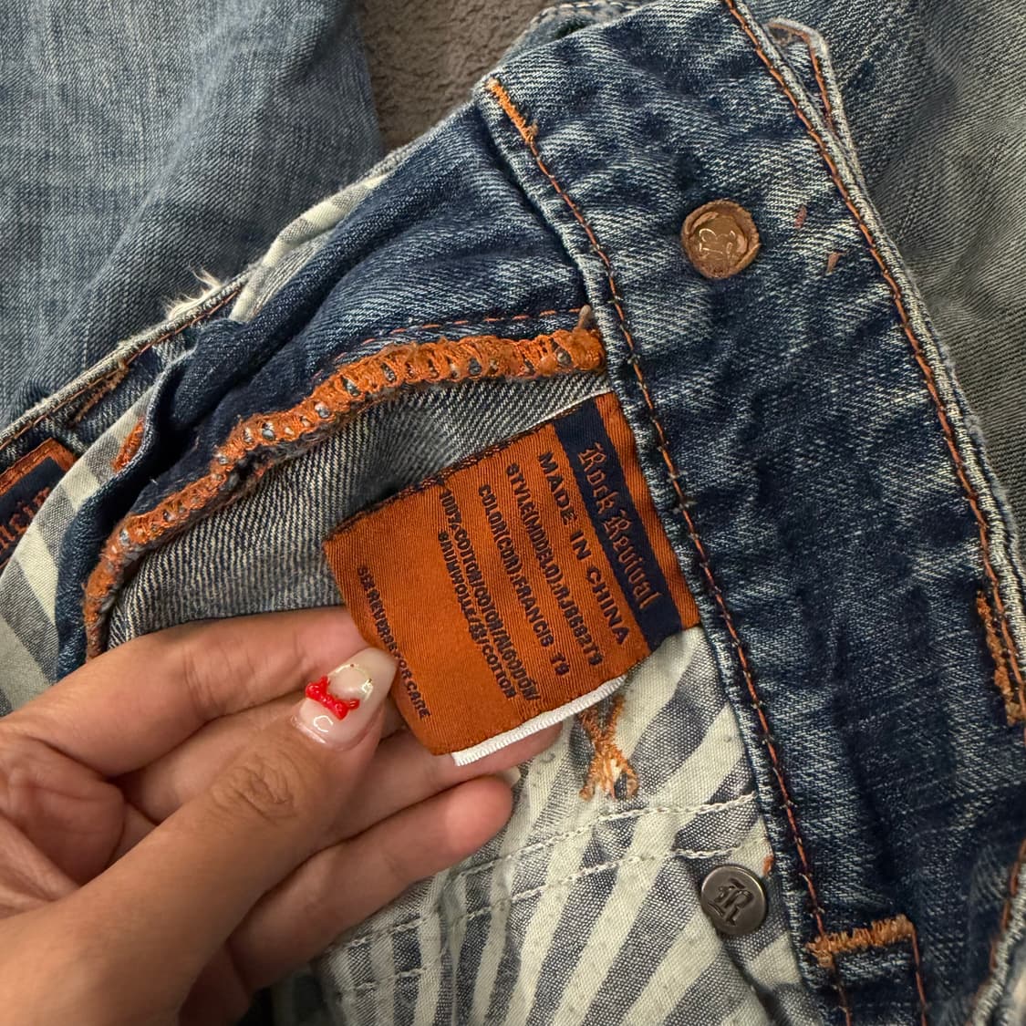 [ 정품/30 ] 락 리바이벌 빈티지 워싱 데미지 데님 청바지 상품이미지5