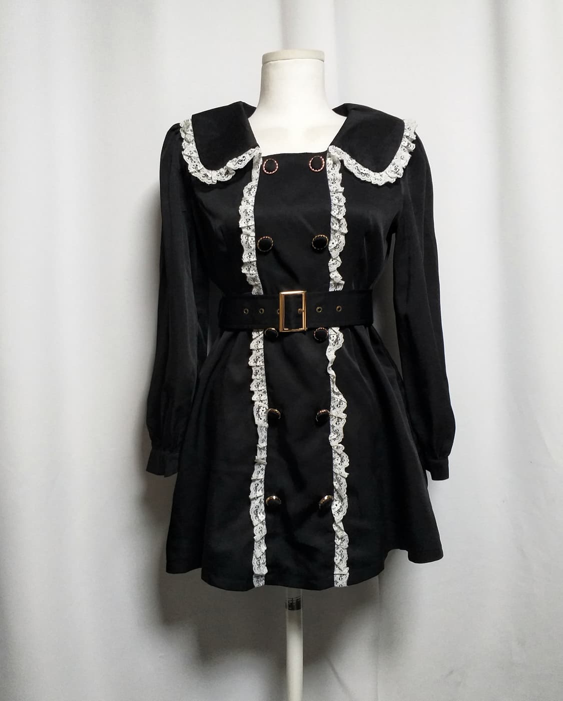 양산형지뢰계 프릴레이스원피스 스나계 고스로리 펑크 히메로맨틱갸루 핀터깔 상품이미지1