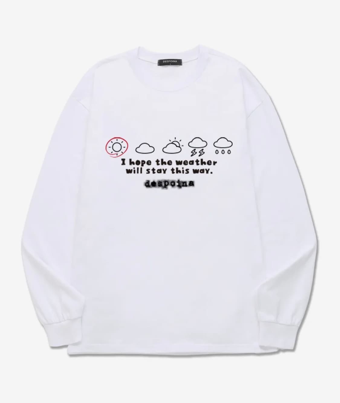 우즈 Weather emoticon 롱슬리브 (DLS002) 화이트 상품이미지1