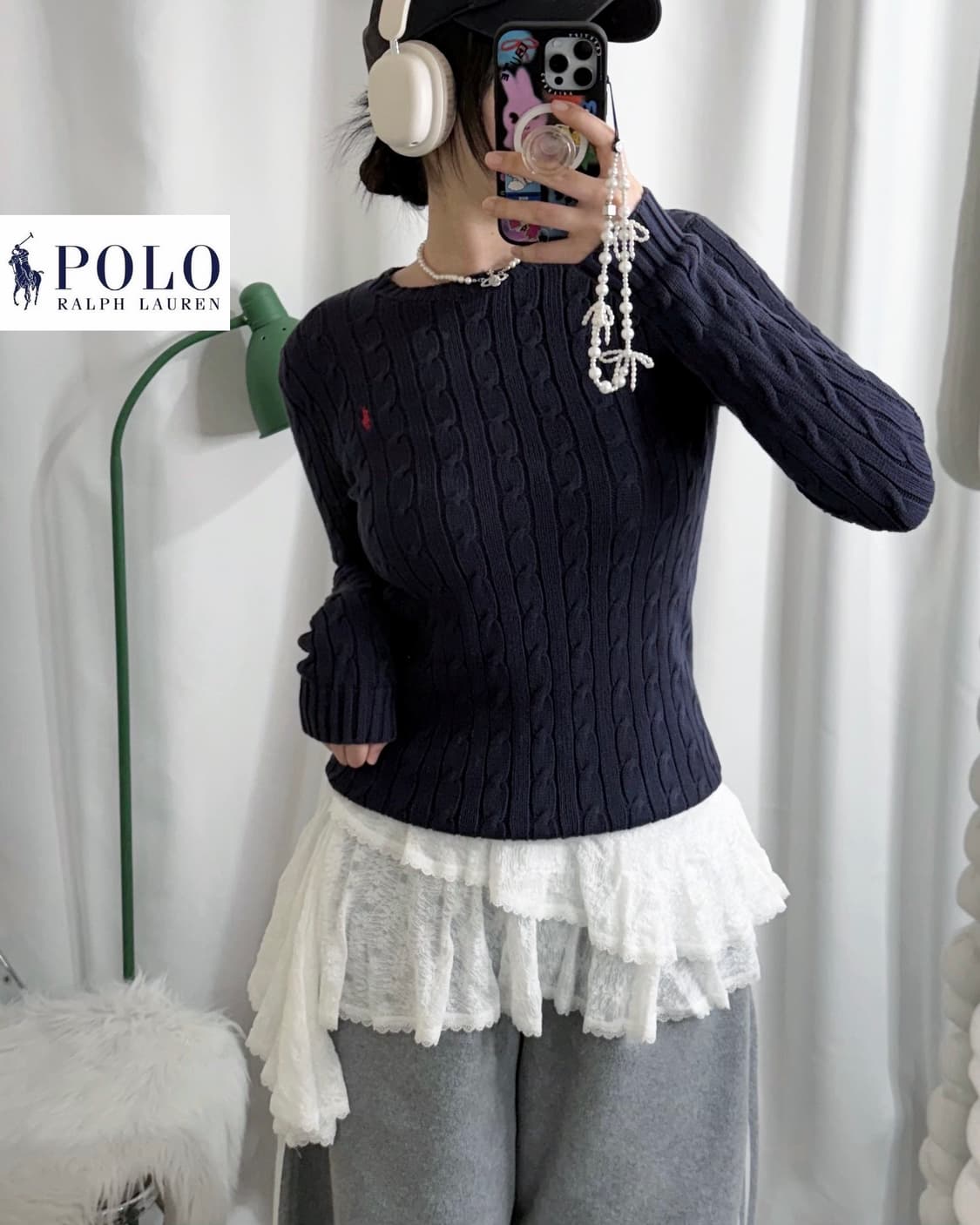 폴로 랄프로렌 네이비 꽈배기 니트 상품이미지3