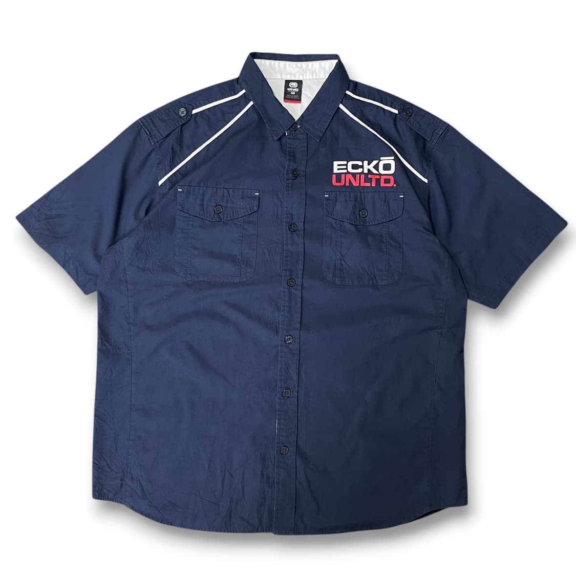 에코언리미티드 네이비 투포켓 빅로고 반팔셔츠 3XL 상품이미지1