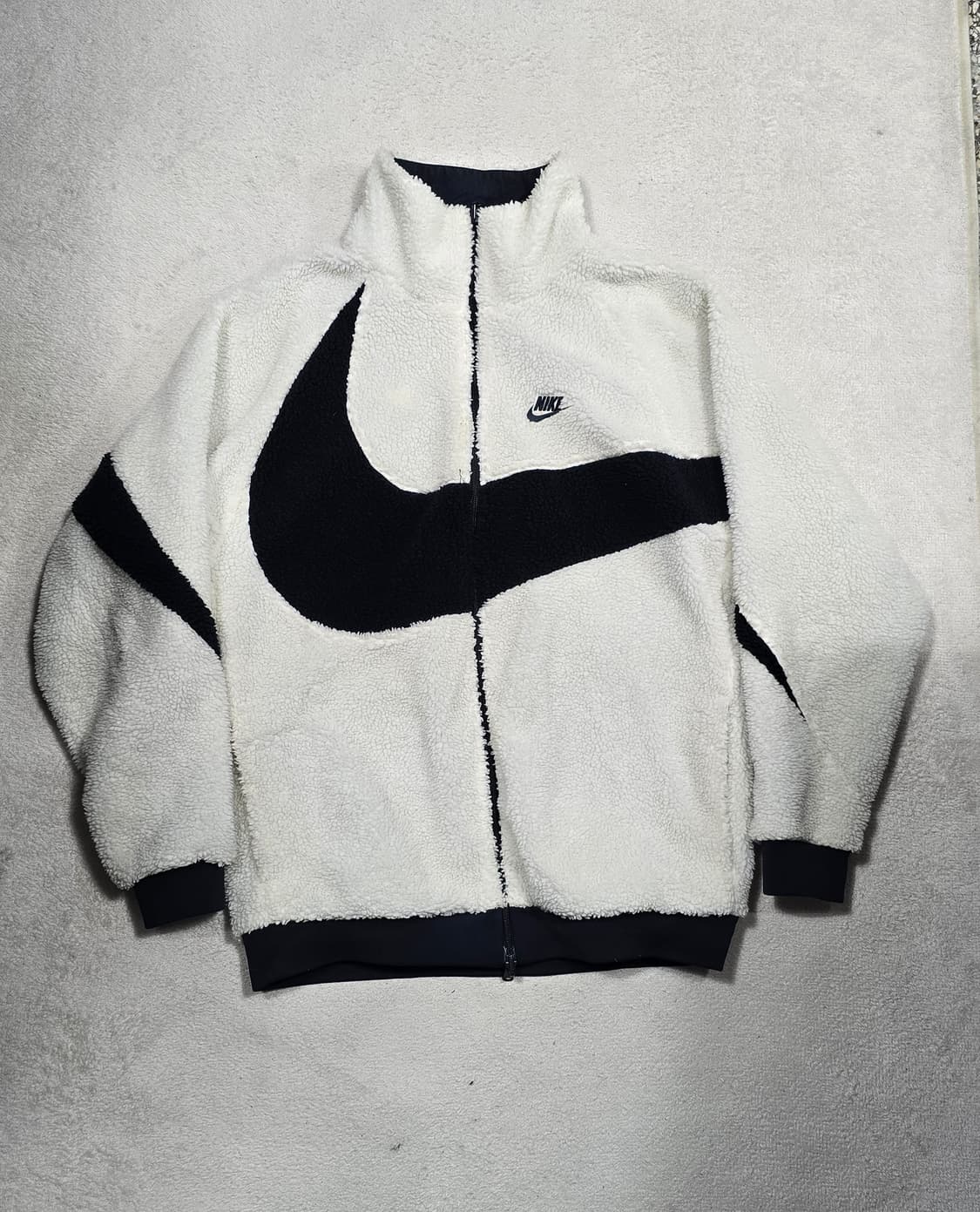 나이키 스우시 뽀글이 플리스 자켓 화이트 L사이즈 상품이미지2