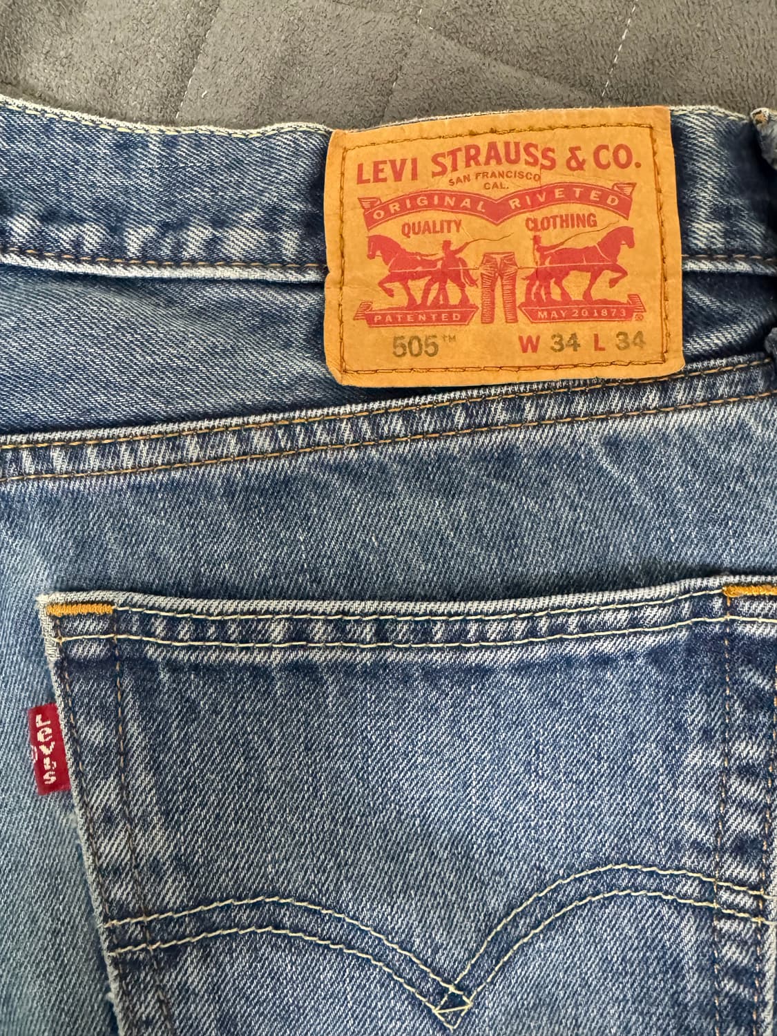 리바이스 505 중청 데님 청바지 34 34 레귤러 스트레이트 상품이미지3