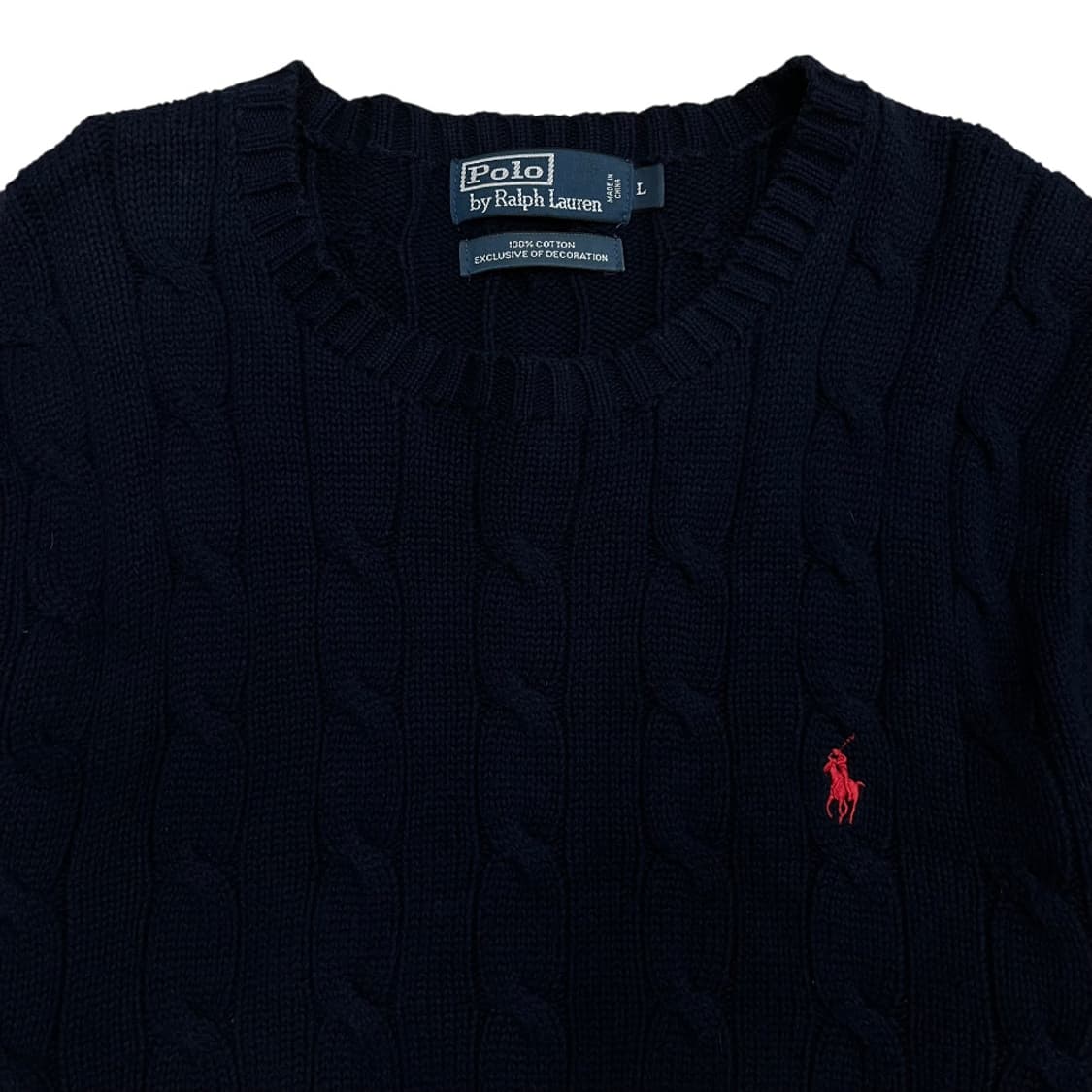 폴로 랄프로렌 레드포니 네이비 꽈배기 니트 L 상품이미지4
