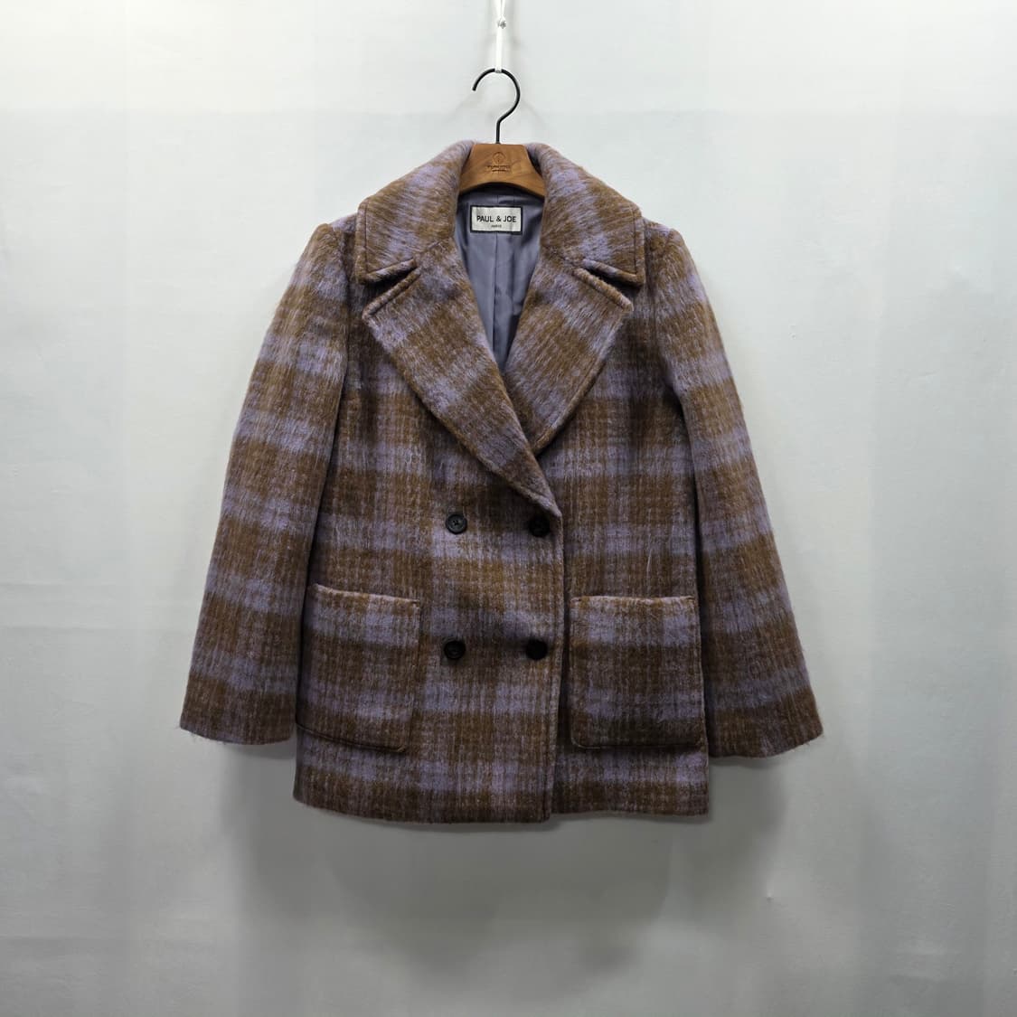 1901 [paul&joe]폴앤조 체크 더블 버튼 코트95 상품이미지1