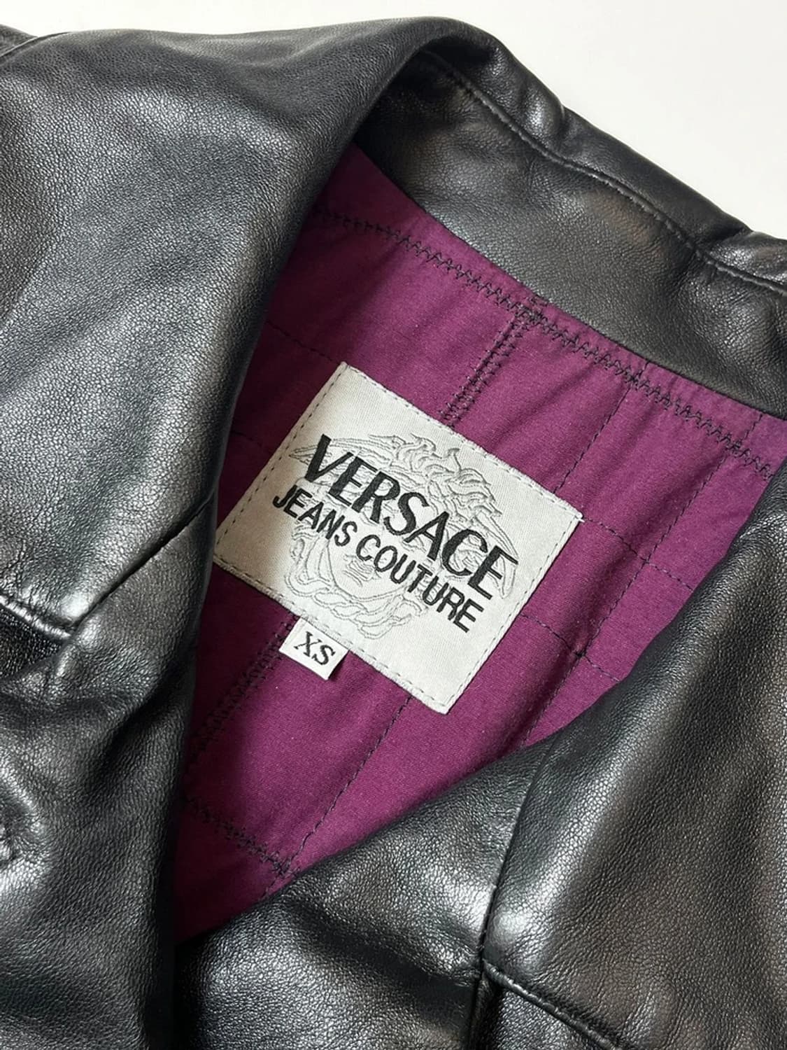 베르사체 90's 더블 브레스티드 소가죽 롱 코트 PN8766 상품이미지8