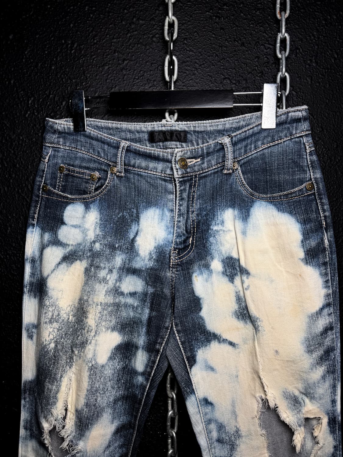 Acid Bleach Destroyed Denim Pants  상품이미지2