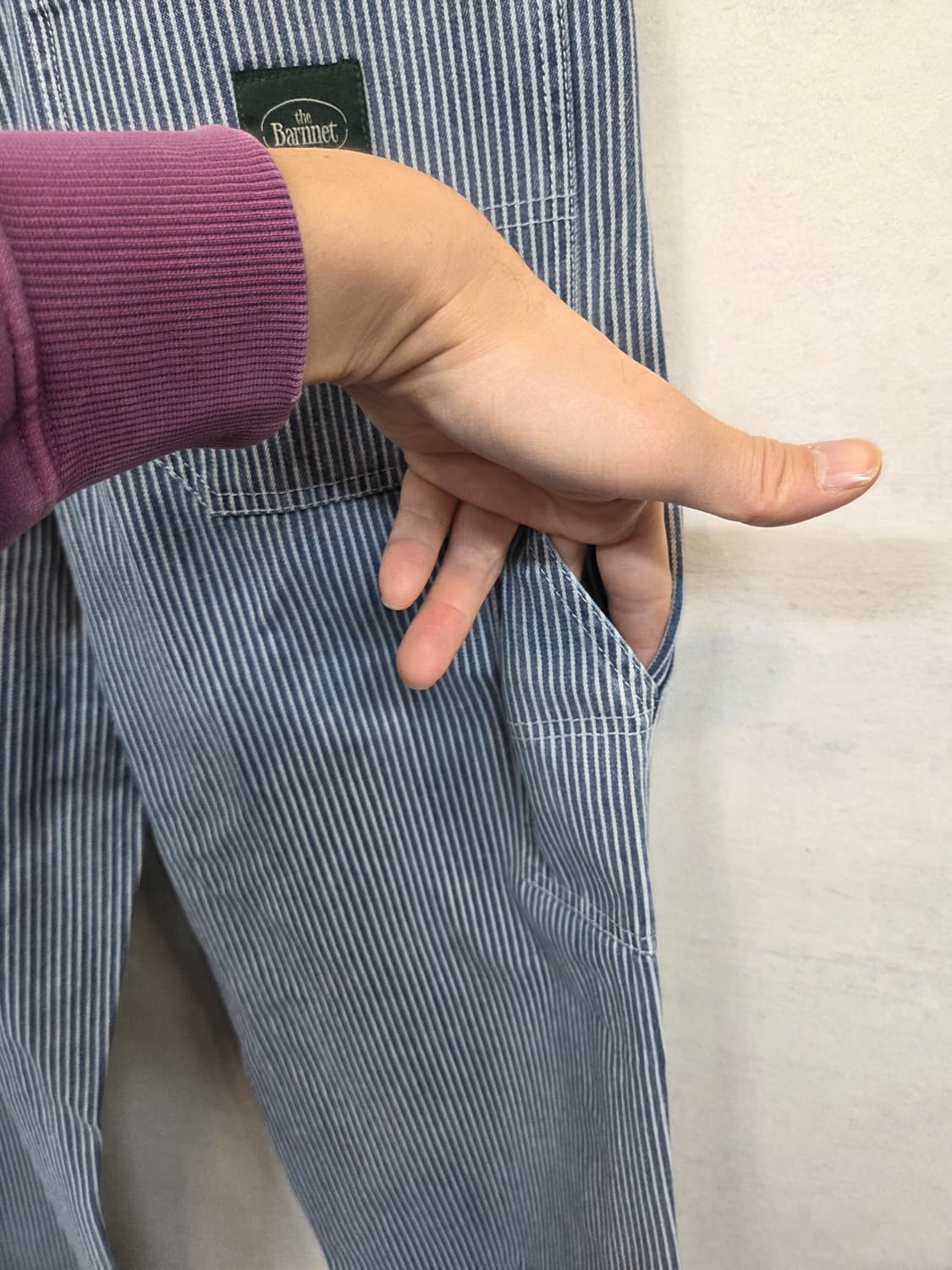 더바넷 스트라이프 카펜터 데님 팬츠 s 상품이미지5