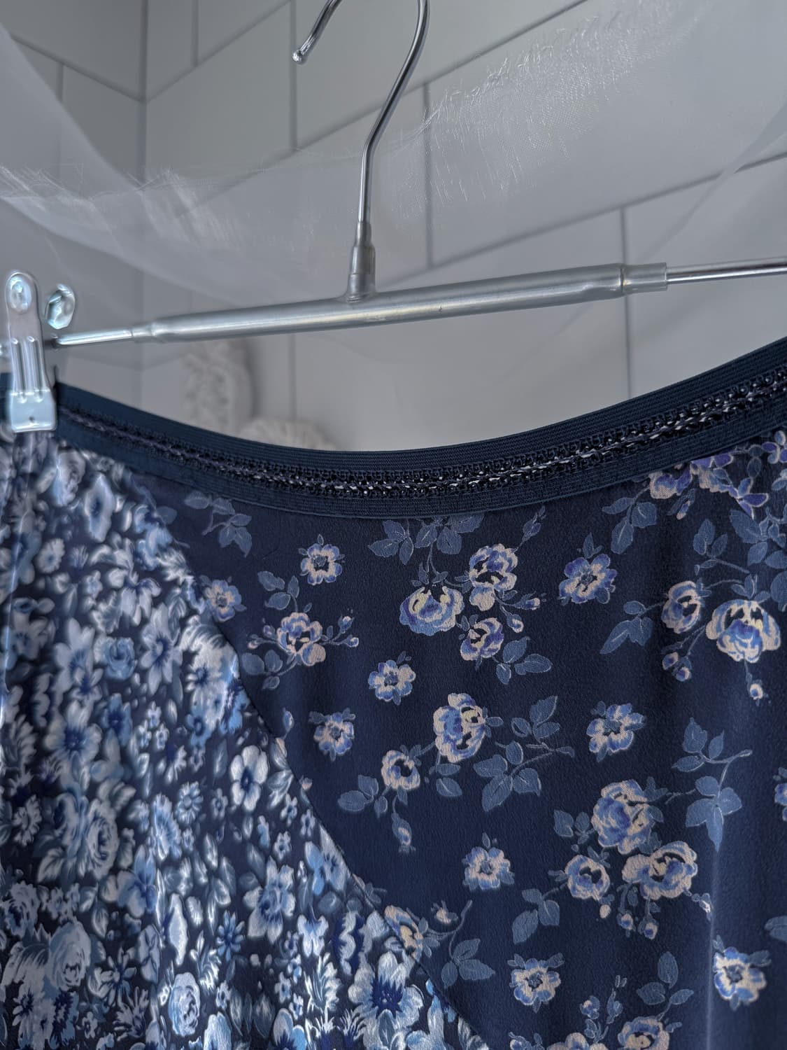 100% Silk Floral Unbalanced Skirt 0320 상품이미지4