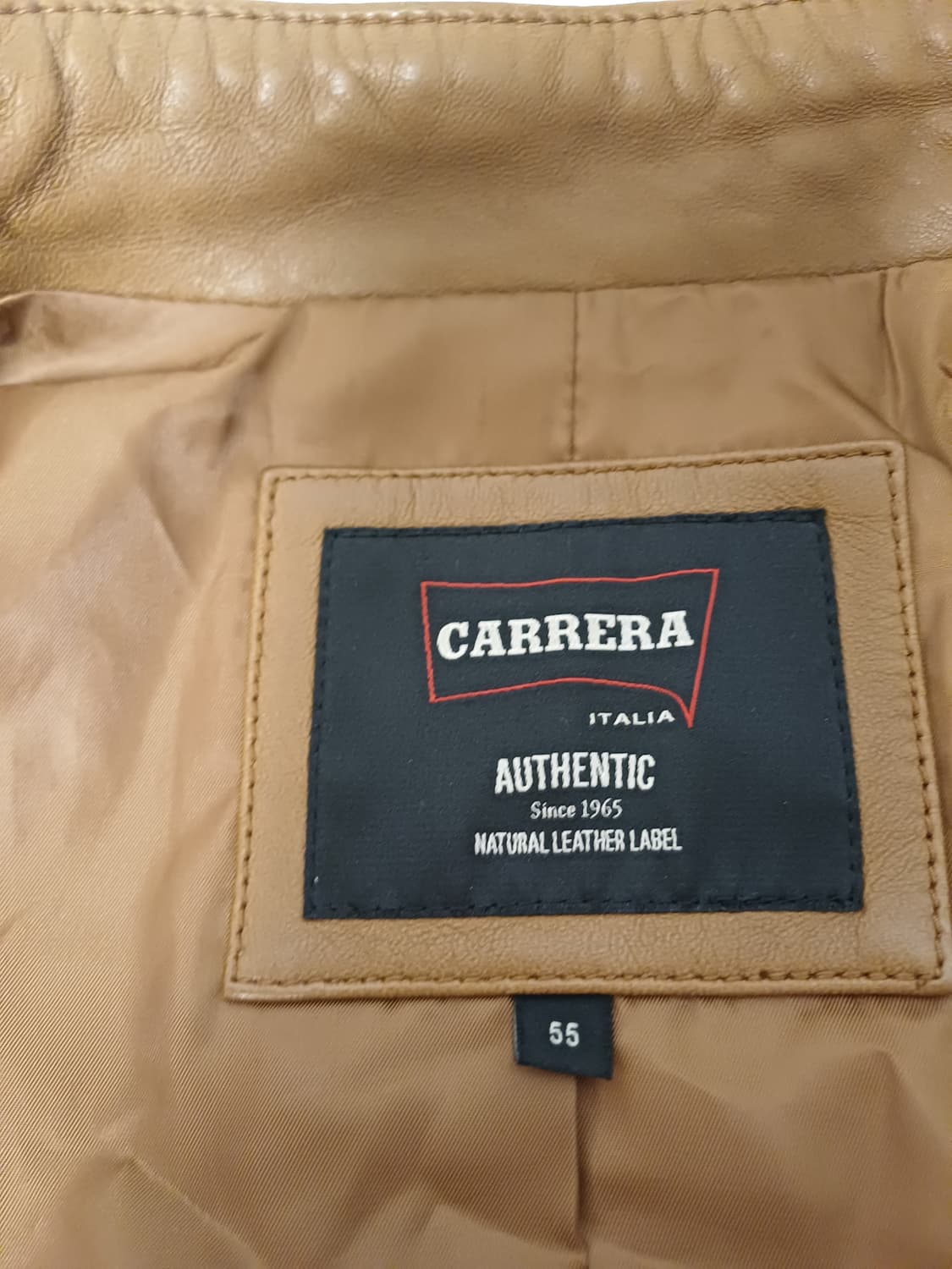 Carrera 까레라 빈티지 양가죽 바이커 재킷 (카멜, 55사이즈) 상품이미지5