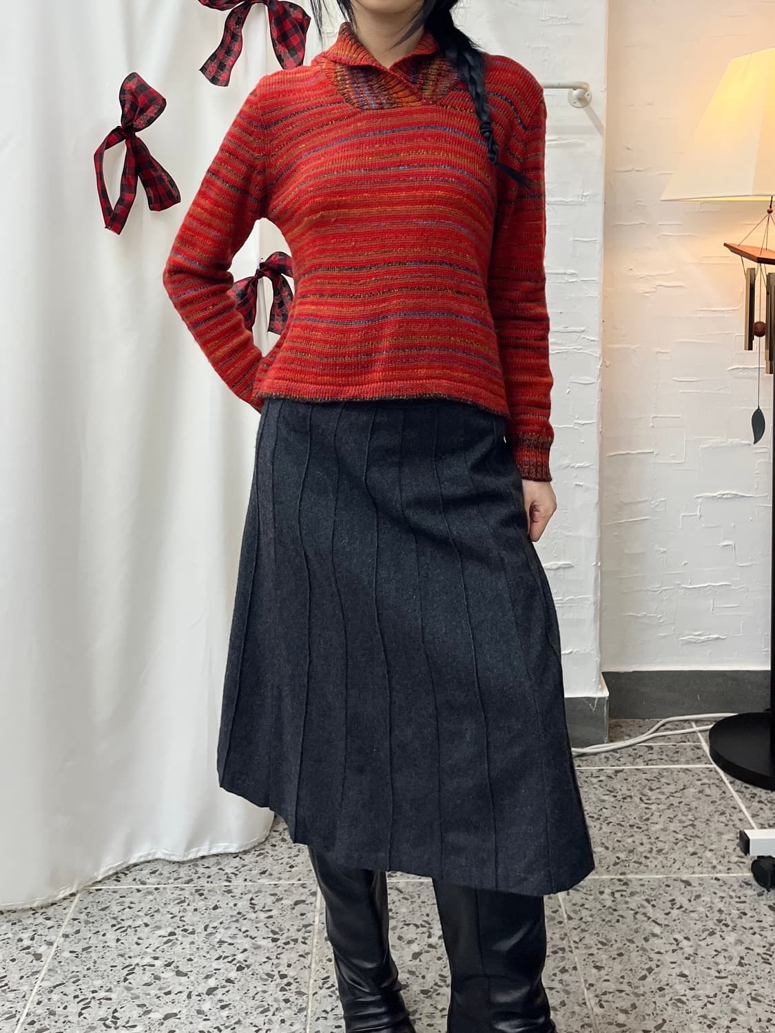 charcoal a-line skirt 상품이미지2