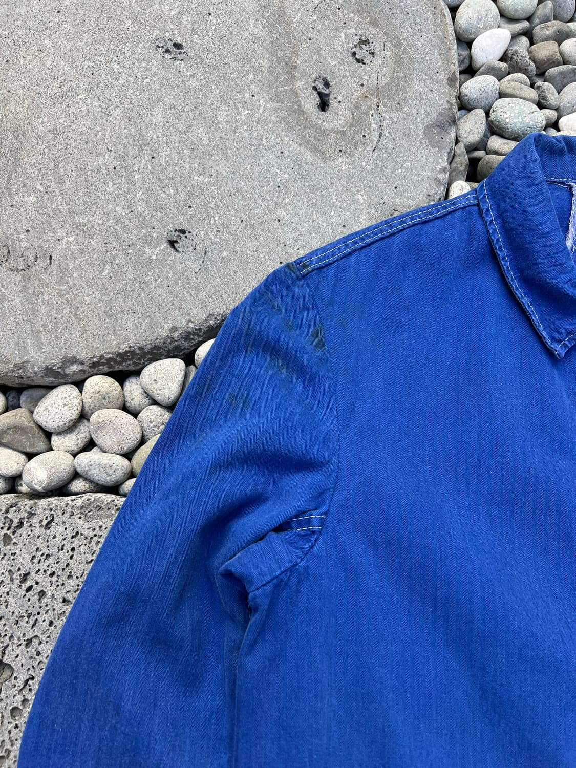 WASHING BLUE OLD VINTAGE HBT 헤링본프렌치워크자켓 상품이미지6