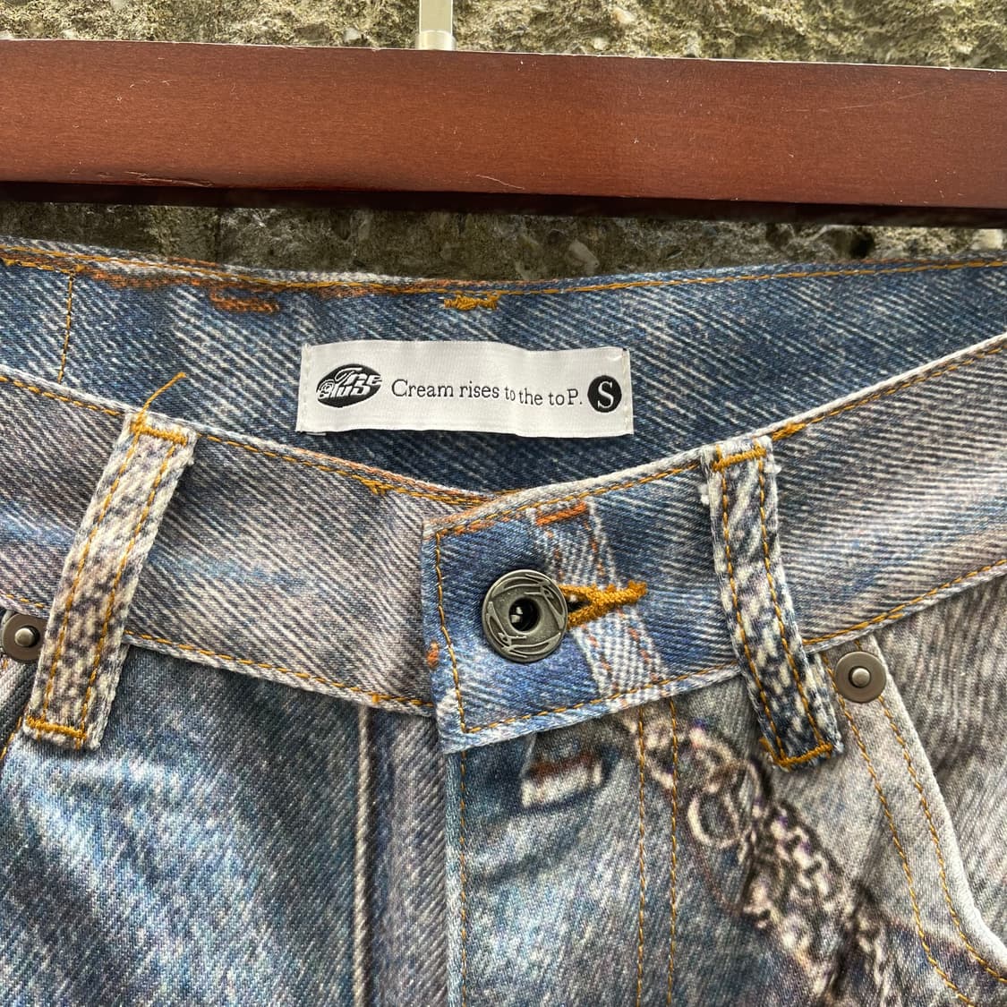 [S]TREclub 페이크 레이어드 카모 체인 프린트 와이드 남여팬츠 상품이미지4