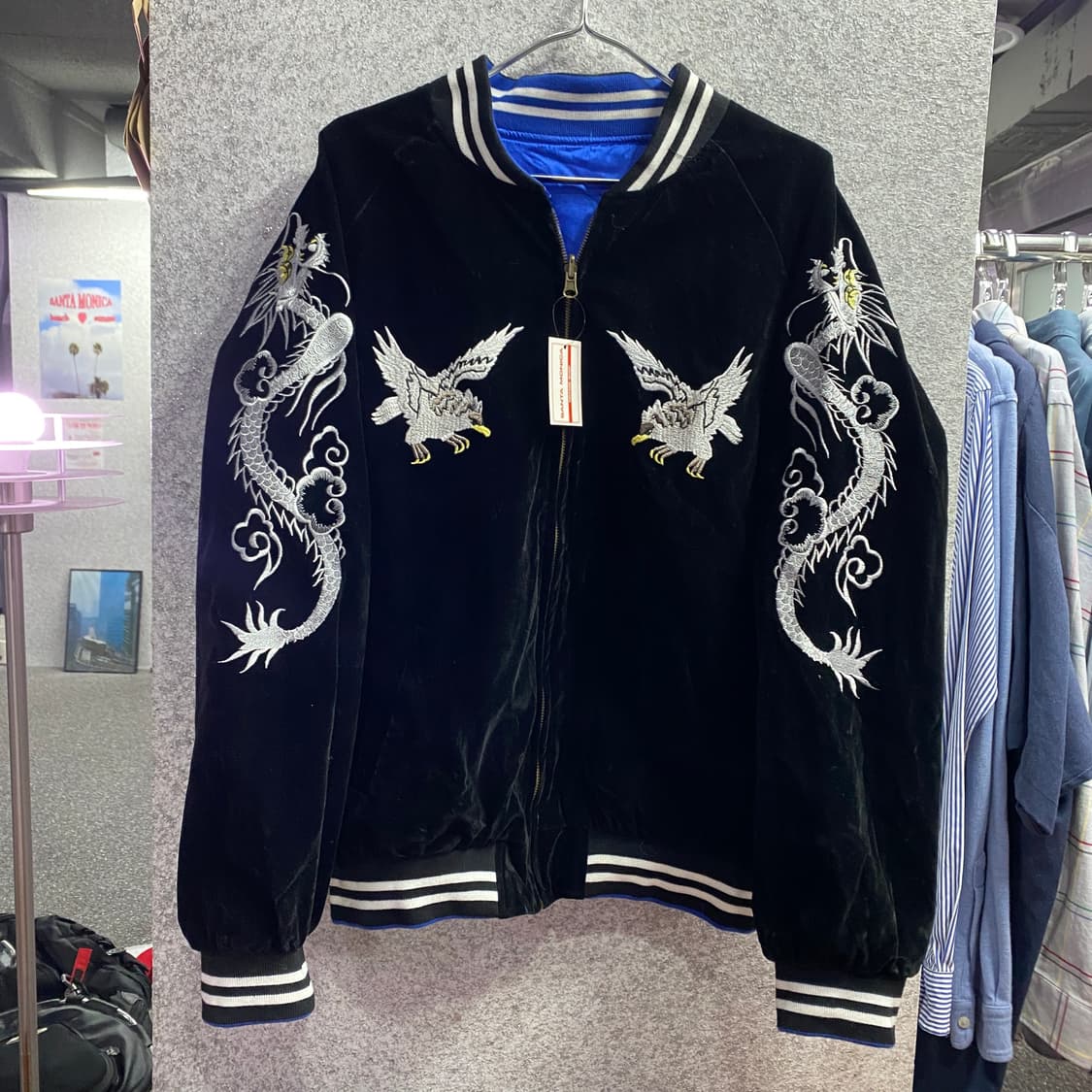 빈티지 블랙 벨벳 리버시블 스카쟌 자켓 B4010 상품이미지2