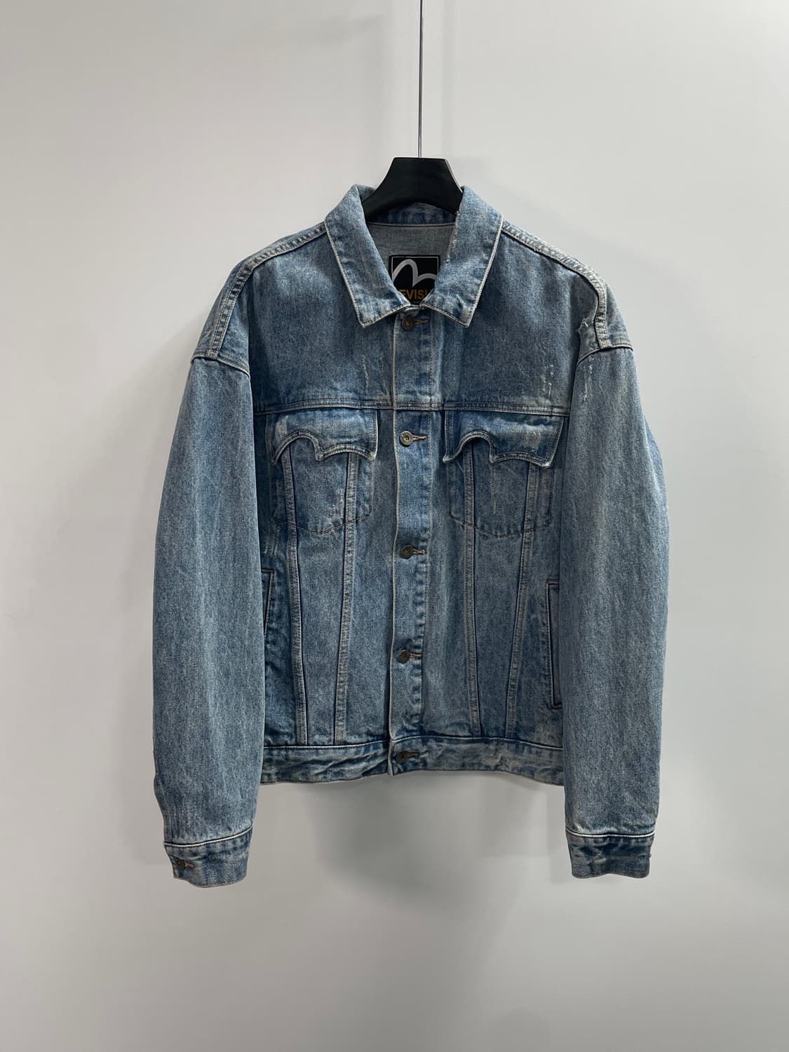 에비수 워싱 오버핏 데님 자켓 (on.475) 상품이미지1