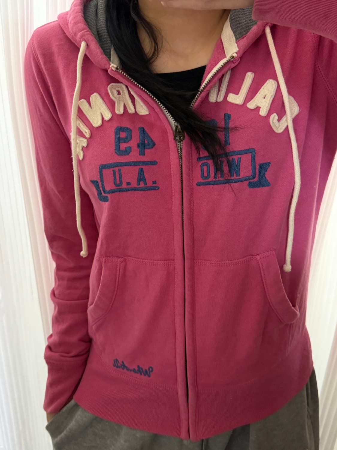 후아유 핑크 후드집업 m 상품이미지1