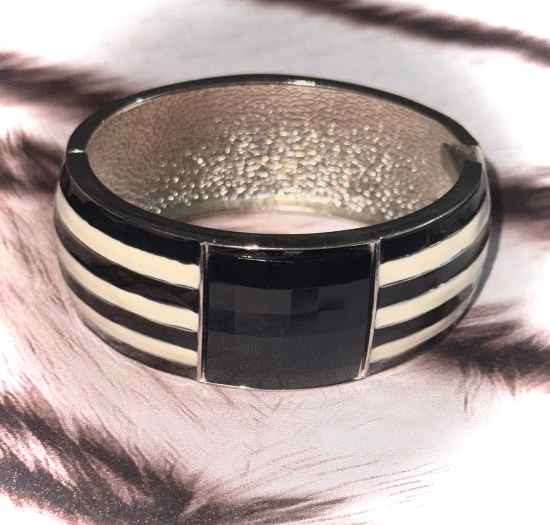 일본 빈티지 y2k 오네갸루 큐빅 스트라이프 자석형 뱅글 팔찌 상품이미지2