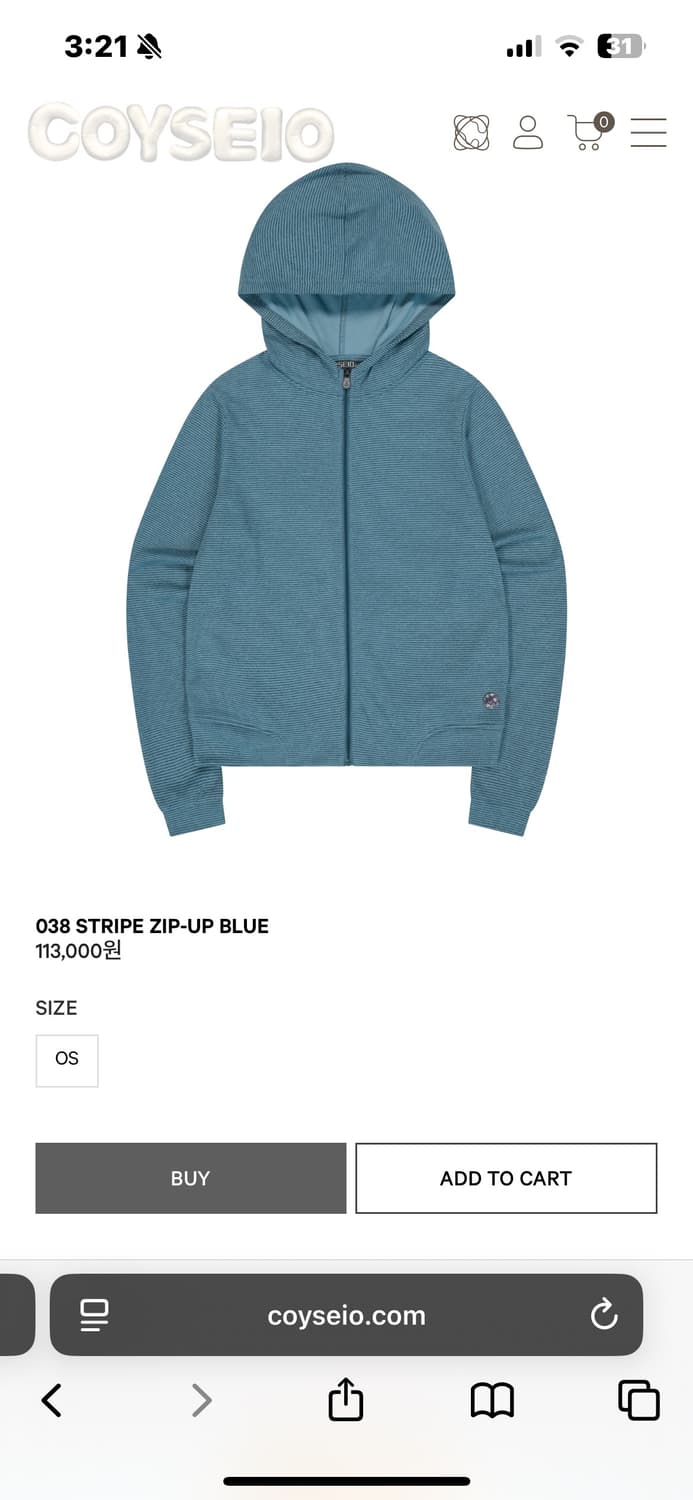 코이세이오 Coyseio 038 STRIPE ZIP-UP BLUE 상품이미지1