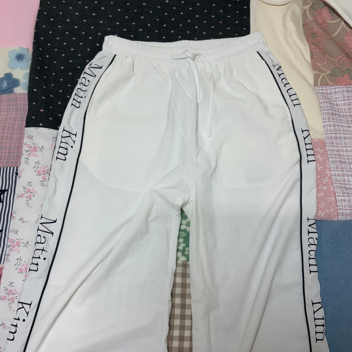 마뗑킴 스펠 트랙팬츠 화이트 상품이미지5
