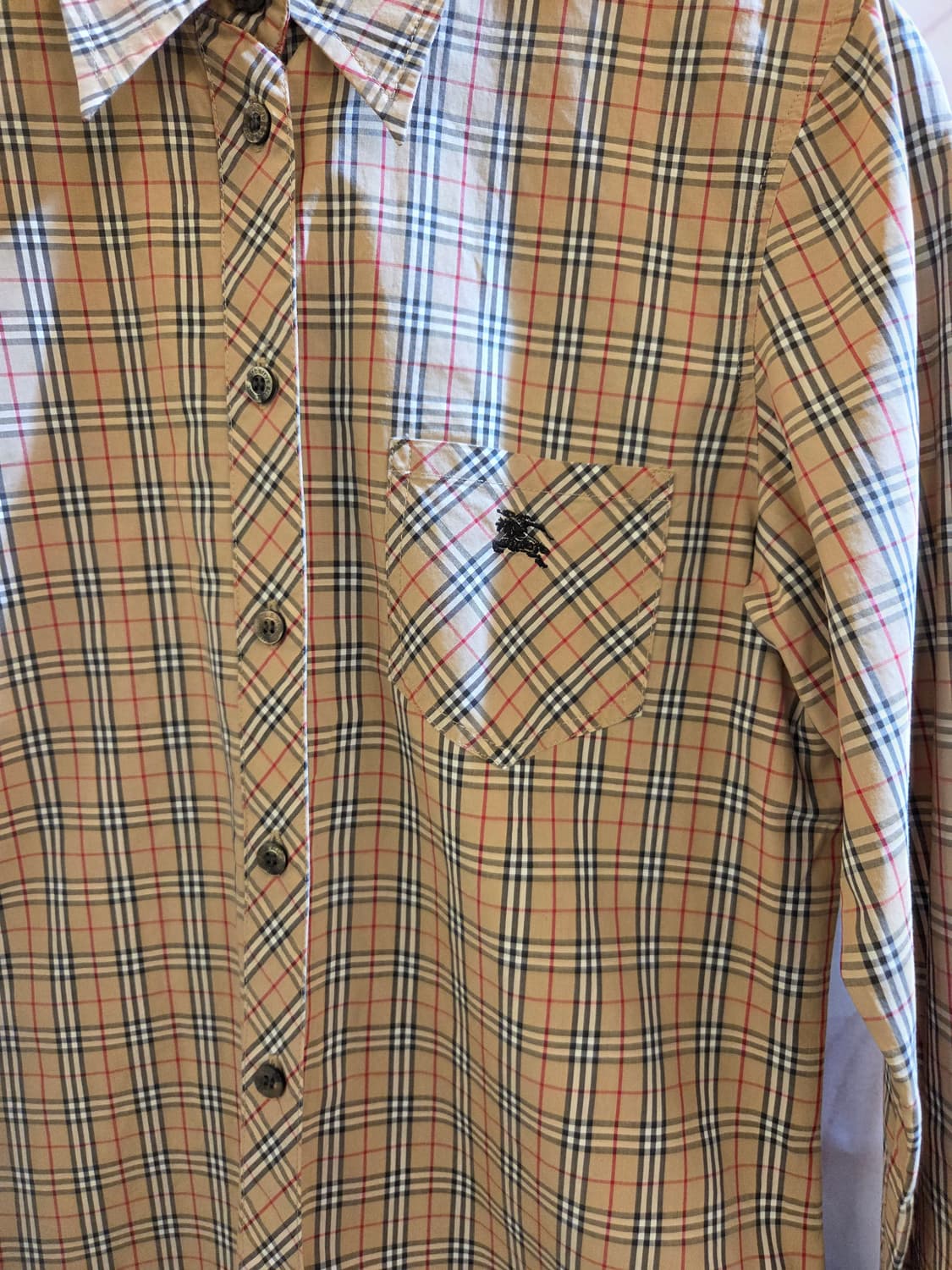 BURBERRY 버버리 베이지 노바체크셔츠💯 상품이미지5
