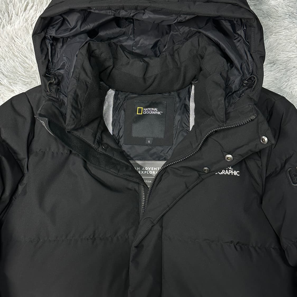 내셔널지오그래픽 다운 블랙 롱패딩 s 상품이미지2