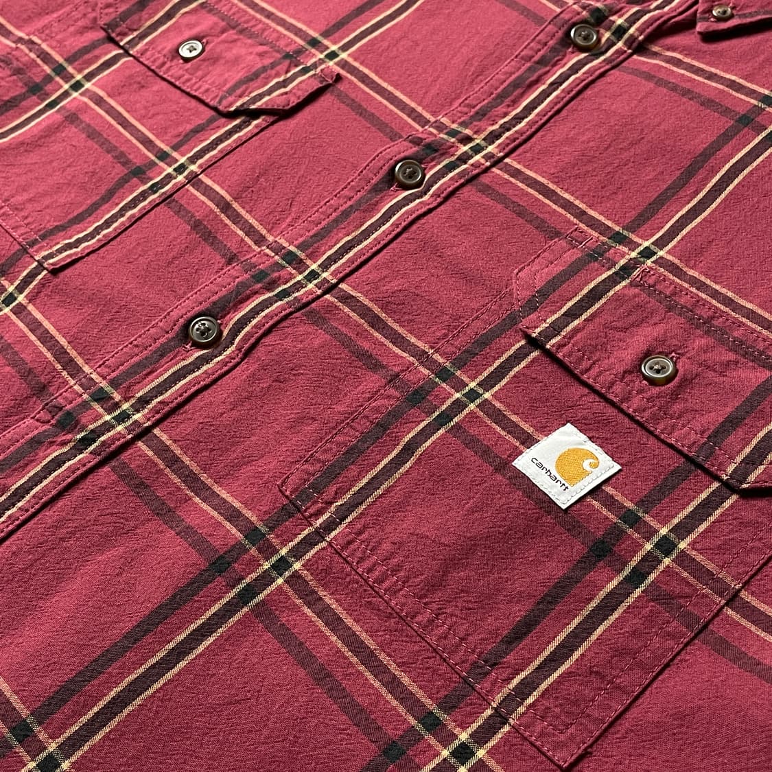 CARHARTT 칼하트 빈티지 와인 체크 코튼 워크 셔츠 A00457 상품이미지3