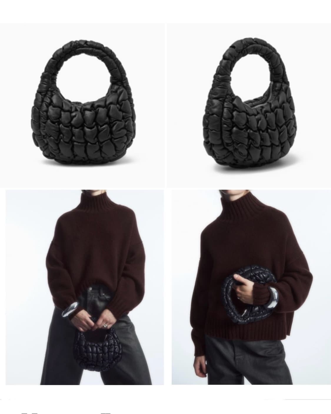 [새상품] 코스 퀼티드 마이크로백 레더 블랙 상품이미지1